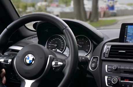 Steering wheel in BMW